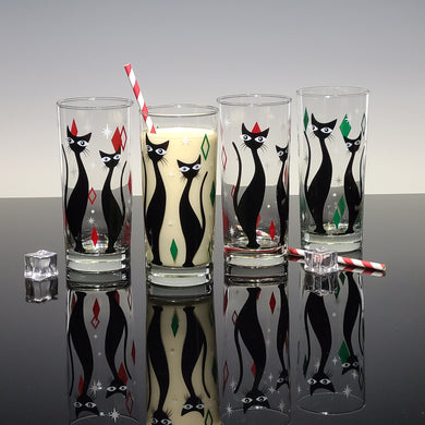 Retro Atomic Cat Collins Drinkware Set