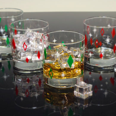 Retro Holiday Rocks Glass Set