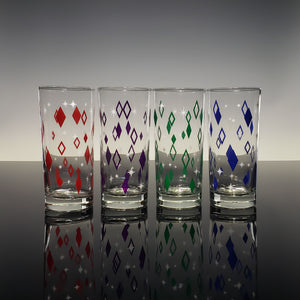 8-Color Diner Diamonds Collins Drinkware Set