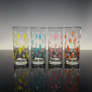 8-Color Diner Diamonds Collins Drinkware Set