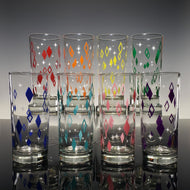 8-Color Diner Diamonds Collins Drinkware Set