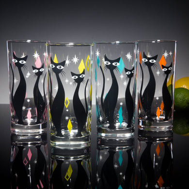 Atomic Drinkware Starburst Diamonds Collins Glasses Set of 4 Yellow & –  Pinup Parlor Boutique