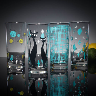 Aqua MCM Mixed Print Collins Glasses Set