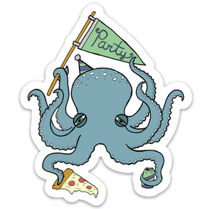 Party Octopus Sticker - egads-shop