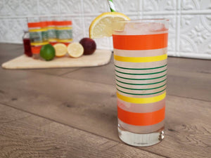 Citrus Stripe Collins Drinking Glasses