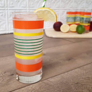Citrus Stripe Collins Drinking Glasses