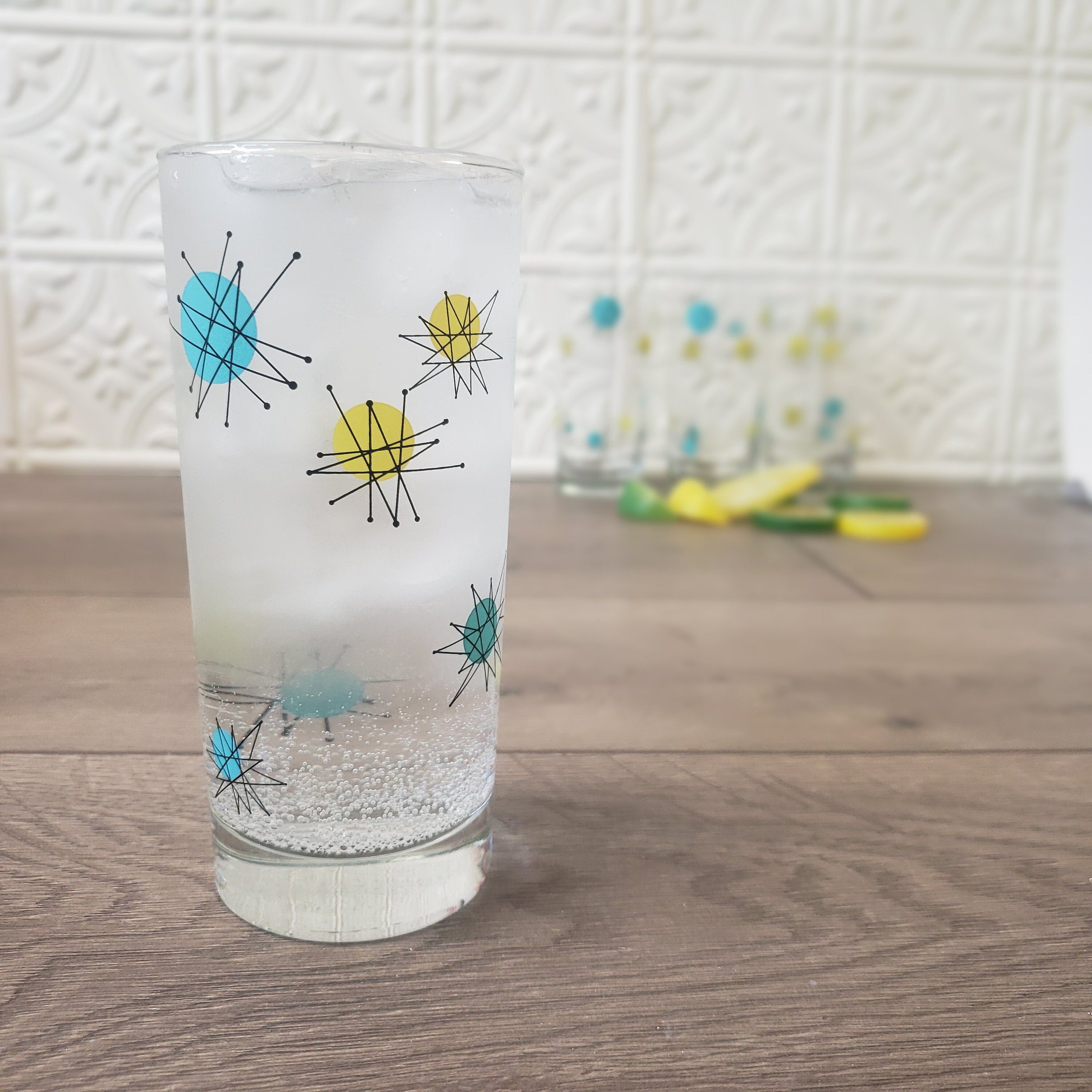 Atomic Drinkware Starburst Diamonds Collins Glasses Set of 4 Yellow & –  Pinup Parlor Boutique