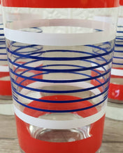 Load image into Gallery viewer, Red, White and Blue Striped Collins Drinking Glasses