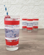 Load image into Gallery viewer, Red, White and Blue Striped Collins Drinking Glasses