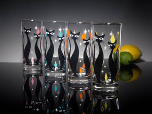 Mid Century Wine Glasses - 4 Colors