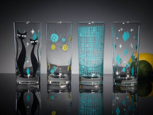 Aqua MCM Mixed Print Collins Glasses Set