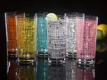 Load image into Gallery viewer, 6-Color Basket Weave Collins Glasses Set