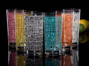 6-Color Basket Weave Collins Glasses Set