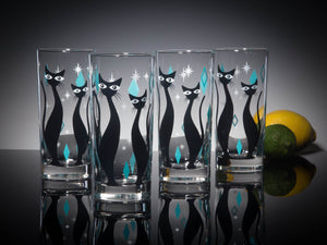4-Color Atomic Cat Collins Glass Set –