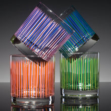 Load image into Gallery viewer, Atomic Pinstripe Disco Rocks Glass Set