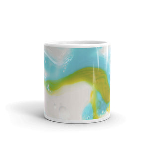Turquoise and Yellow Ice Painting Mug - egads-shop