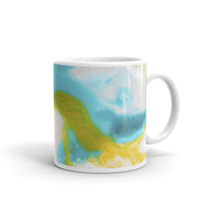 Turquoise and Yellow Ice Painting Mug - egads-shop